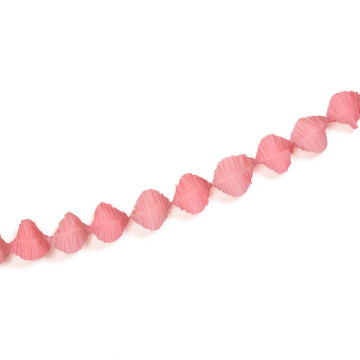 Guirlande Torsade en crépon rose 4 m