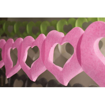 Guirlande 2 coeurs roses 4 m