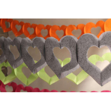 Guirlande 2 coeurs gris 4 m