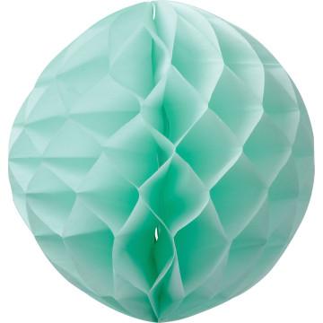 Boule alvéolée vert pastel D 15 cm