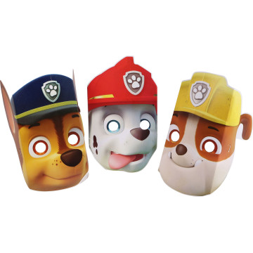 Lot de 6 masques Pat Patrouille en plastique