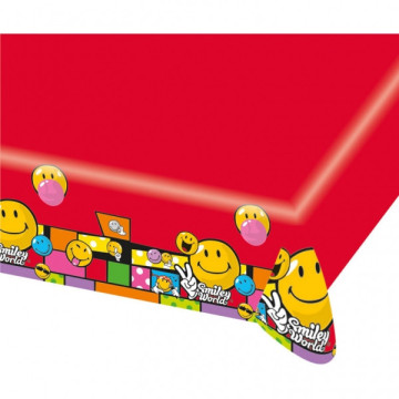 Nappe Smiley Comic en plastique 1,20 x 1,80 m