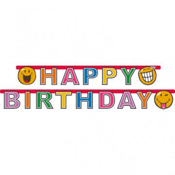 Guirlande Smiley Comic Happy Birthday 1,80 m x 15 cm