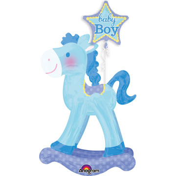 Ballon Cheval à bascule bleu Airwalkers 50 x 127 cm
