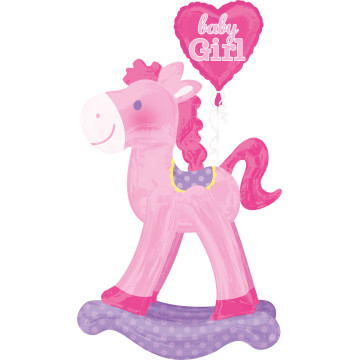 Ballon Cheval à bascule rose Airwalkers 50 x 127 cm