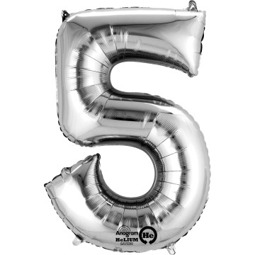 Mini ballon Chiffre 5 argent