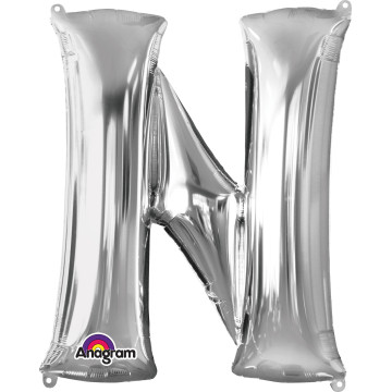 Mini Ballon Lettre N argent