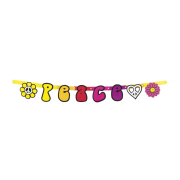 Guirlande Peace lettres carton 95 cm