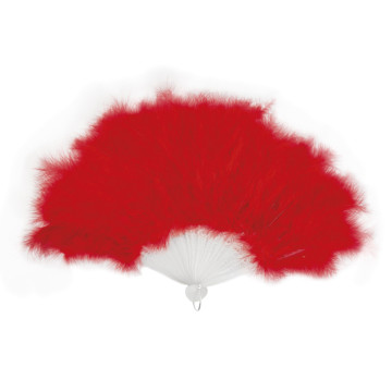 Eventail rouge en plumes