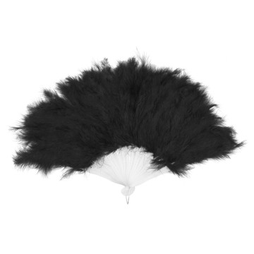 Eventail noir en plumes
