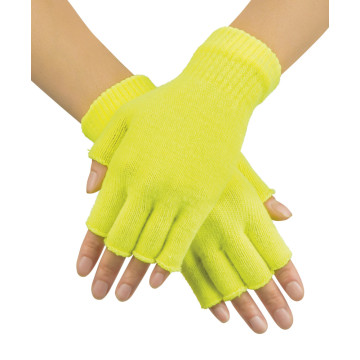 Mitaines jaune fluo en tricot