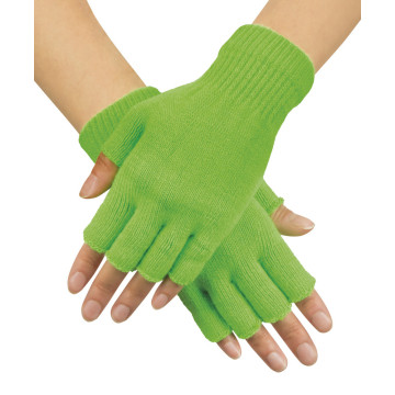 Mitaines vert fluo en tricot