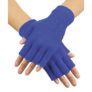 Mitaines bleues en tricot