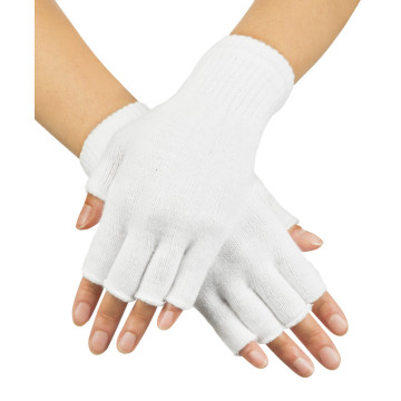 Mitaines blanches en tricot