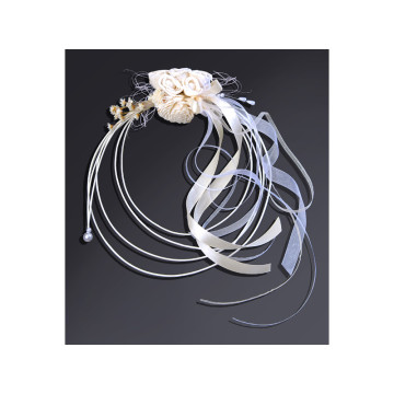 Lot de 2 Couronnes rotin+ roses ivoire