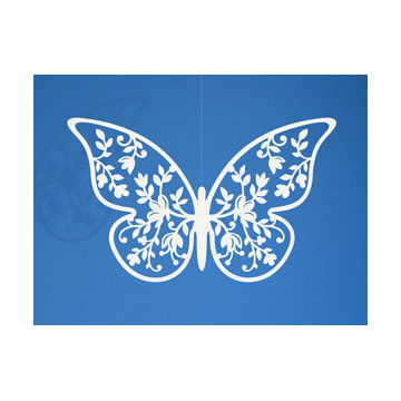 Lot de 10 décorations papillon blanc dentelle fleur 6,5 x 4 cm