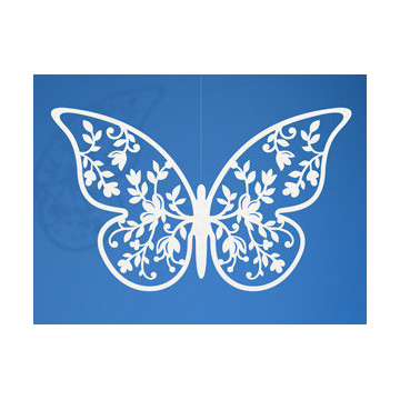 Lot de 10 décorations papillon blanc dentelle fleur 8 x 5 cm