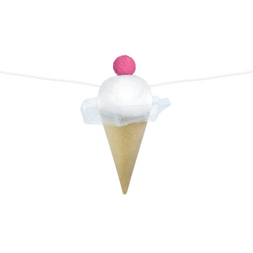Guirlande cornet de glace blanche
