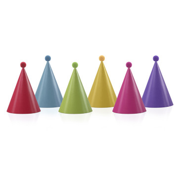 Lot de 6 chapeaux avec pompon couleurs assorties