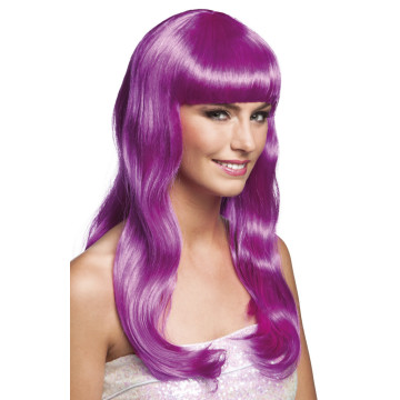 Perruque cheveux longs Chique pour femme violet