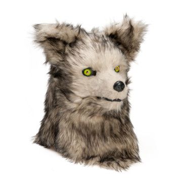 Masque de loup gris yeux rouges led
