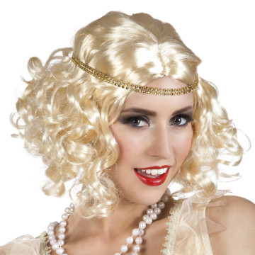 Perruque Flapper blonde avec bandeau