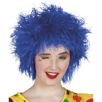 Perruque Frizzy bleue