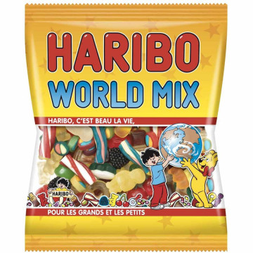 Sachet bonbons World mix Haribo 120 g