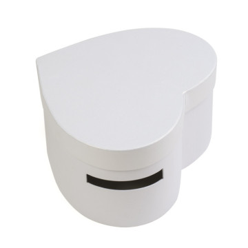 Boîte de mariage cœur en satin blanc MM