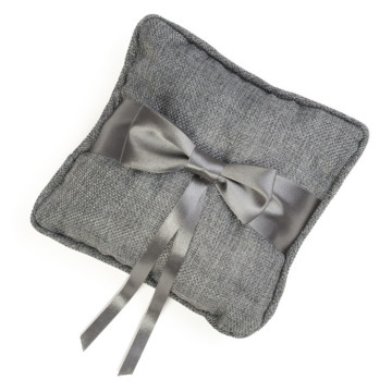 Coussin Alliances carré lin gris