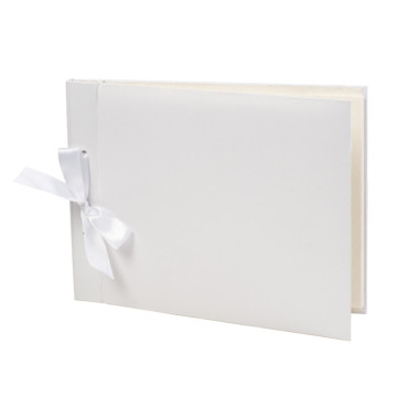 Livre d'or satin blanc 26,5 x 21 x 1,5 cm