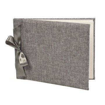 Livre d'or lin gris 26,5 x 21 x 1,5 cm