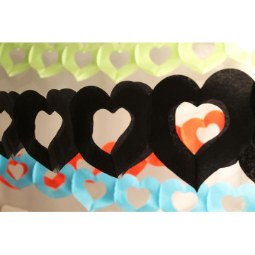 Guirlande 2 coeurs noirs 4 m