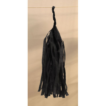Guirlande Tassel 5 pompons noir