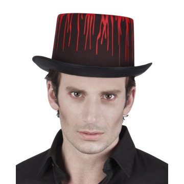 Chapeau noir avec coulures de sang Halloween