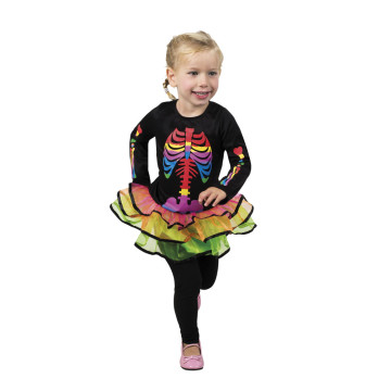 Déguisement Brightly Bony Halloween 3/4 ans