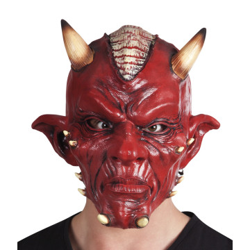 Masque Diable rouge luxe en latex Halloween