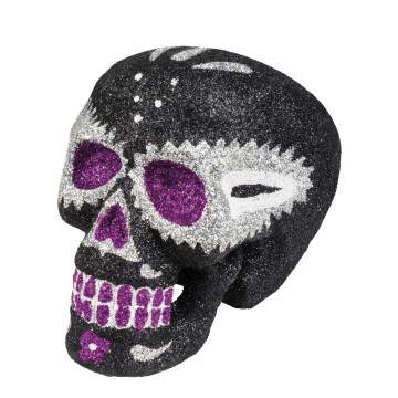 Tête de mort noire décor Day of the dead Halloween