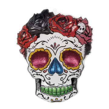 Déco murale PVC Mrs Day of Dead Halloween 59 x 48 cm