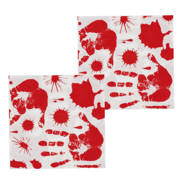 Lot de 12 serviettes jetables sanglantes Halloween 33 x 33 cm
