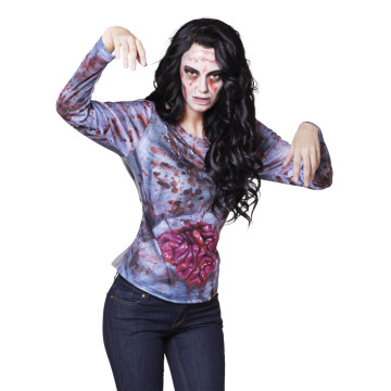 Chemise photoréaliste Sick zombie Halloween M/L