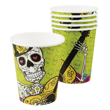 Lot de 6 Gobelets Day Of The Dead Halloween 25 Cl