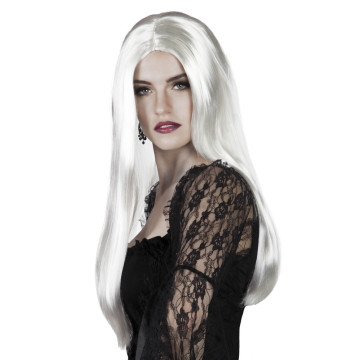 Perruque sorcière Halloween blanche