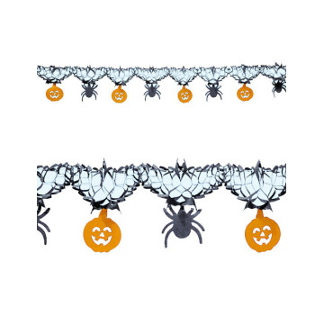 Guirlande éventail Noir/orange décor Halloween 3,65 m