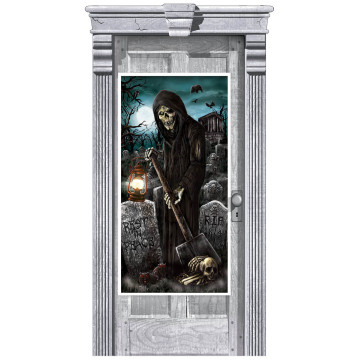 Décoration de porte de cimetière Halloween1,65 m x 85 cm