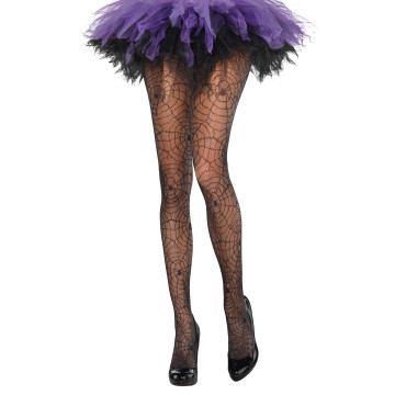 Collant noir toile d'araignée Halloween