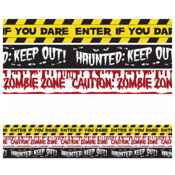 Lot de 3 Rubalises Zombie Halloween modèles assortis 9,10 m