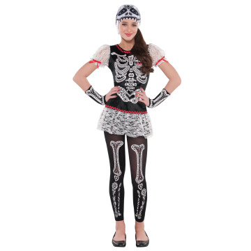 Déguisement Squelette Jour des Morts Halloween fille