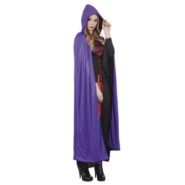 Cape de vampire avec capuche reversible violet