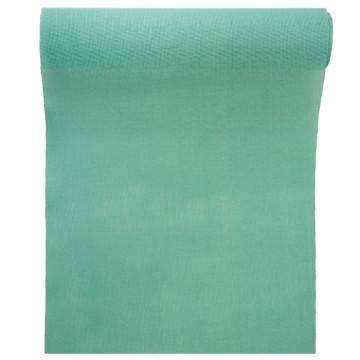 Chemin de table jute vert d'eau 28 cm x 5 m